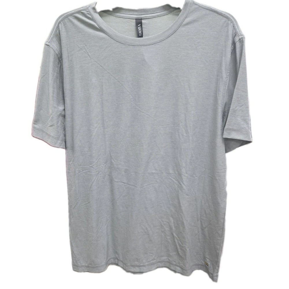 Vuori Mens Strato Tech Tee Light Heather Gray Performance T-Shirt V126 Size L